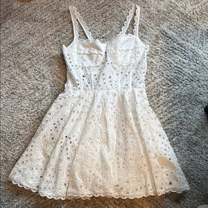 Charo Ruiz White Eyelet Mini Dress